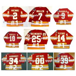 Q888 Vintage CCM Hockey Jersey Al MacInnis Miikka Kiprusoff Joe Mullen Lanny Hakan Loob Jarome Iginla Theoren Fleury Theoren Fleury Joel