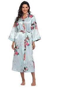 Qa5e sexy pyjama's hete uitverkoop zwarte zomer satijn kimono badjas bathrobe dames bruid bruidsmeisje bruiloft gewaad jurk sexy bloem long slaapkleding m-3xl 2404101