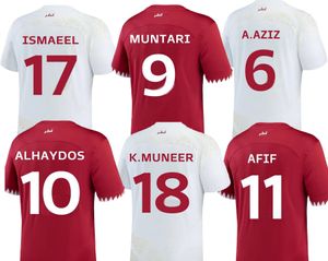 Maillots de football du Qatar 2022 Monde 22-23 Équipe nationale Hommes Enfants Femmes Maillot de qualité thaïlandaise ALHAYDOS 10 MUNTARI 9 ALAAELDIN 7 BOUDIAF 12 AFIF 11 Concevez votre propre vêtement