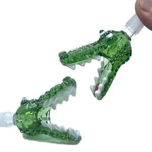 QB bols en verre de Crocodile coloré, glissière de fumée, filtre de 14mm 18mm, joints de bol épais pour bongs narguilé conduite d'eau