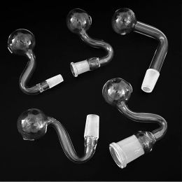 QBsomk 10 mm 14 mm 18 mm macho hembra claro grueso vidrio pyrex quemador de aceite tuberías de agua para plataformas petrolíferas bongs de vidrio tazones grandes y gruesos para fumar LL