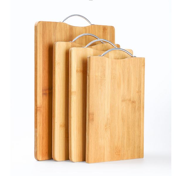 Tabla de cortar de madera de bambú fuerte y gruesa, almohadilla de corte, clasificación de alimentos para bebés, pan, verduras, frutas, suministros de cocina para cortar