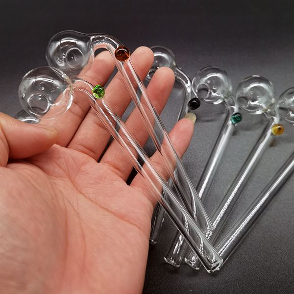 QBsomk 5.5 pouces brûleurs à mazout en verre incurvé tuyau d'eau barboteur épaisseur 2mm brûleur à huiles Pyrex avec équilibreur de couleur