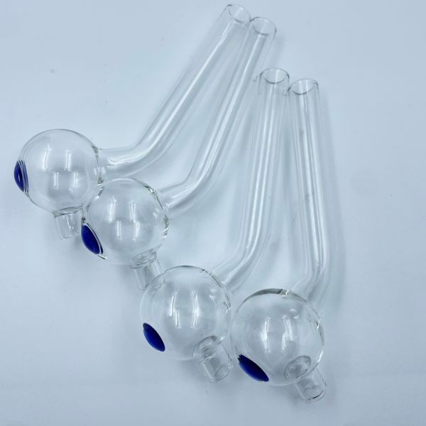 Tuyau en verre de brûleur à mazout 3 cm grosse boule 4,7 pouces de longueur tuyaux à fumer 12 cm Transparent Pyrex épais clair excellent artisanat tenir des tubes à fumer pour les fumeurs