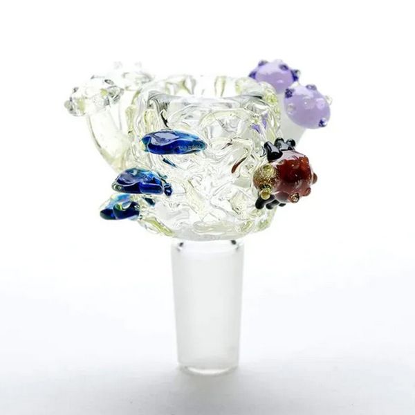 QBsomk fleur dessin animé entonnoir poignée tabac bol en verre accessoires pour fumer coloré 14mm mâle brûleur à mazout bols pièce pour cendrier dab rigs