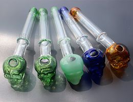 QBsomk Skull Glass Bowl Quemadores de aceite Pipa de vidrio para fumar de colores gruesos para pipas de agua Dab Rig Glass Bong