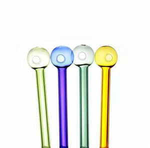 QBsomk smoking pipes hookahs 10cm Clear Pyrex Glass transparent Oil Burner Tube Burning Great tubes Nail tips