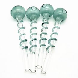 QBsomk groothandel 14cm Heady S-vorm Pyrex glazen pijpen Gebogen glazen oliebranders Pijpen met verschillende gekleurde balancer Waterpijp rookpijp