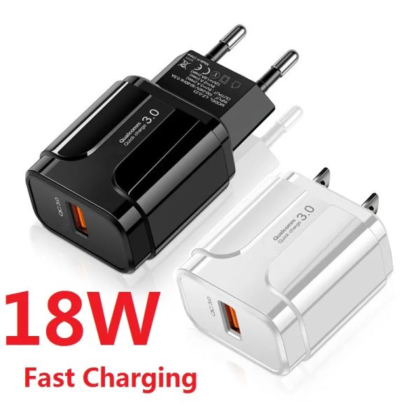 QC 3.0 EU US AC Wall Charger Travel Rápido Adaptador de alimentación de carga rápida para iPad iPhone 13 14 15 Samsung LG PHOLO PELO PC