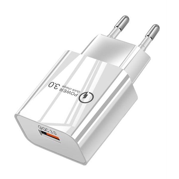 QC 3.0 chargeurs rapides de téléphone portable Charge murale de voyage USB 18W chargeur rapide US prise ue adaptateur secteur sécurité intelligente