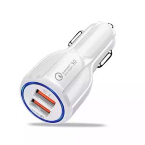 QC 3.0 Snelle autolader Dual USB-poorten 6a Power Adapter Fast Adaptive Cars Chargers voor iPhone 14 Samsung Tablet Car-Charger