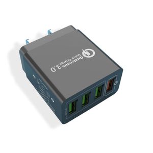 QC 3.0 Charge rapide 4 USB 3000MAH Adaptateur secteur Charge rapide US EU Plug pour téléphone intelligent 200pcs / lot