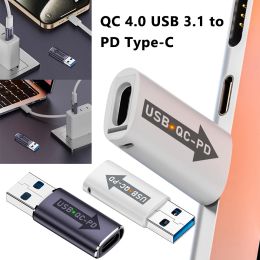 QC 4.0 USB 3.1 Adaptateur PD Type-C USB Un mâle à USB C Adaptateur féminin USB3.1 10 Gbps de type A à type C Convertisseur de chargeur 5V 3A