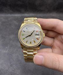 QC APSF Factory 36 mm montre des montres en or jaune masculin mascules Men Automatique Président Bracelet Time Date de jour RA 904L ACTE