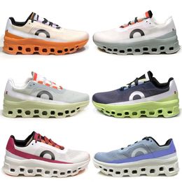 QC Cloud Monster CloudMonster Fashion Leisure Sport Running Shoes Comfortabele ademend licht Hollow Shock Absorption Outsole White Lake Blue