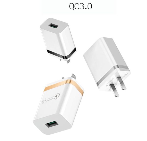 3.0 chargeur rapide adaptatif Charge rapide double usb voyage maison adaptateur mural prise américaine pour iPhone Samsung huawei