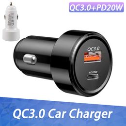 QC3.0 Autolader 38W PD FAST-LAGERS DUBLE USB-poorten High Speed ​​Charge Adapter voor iPhone 13 Pro max 12 11 8 Plus Samsung S21