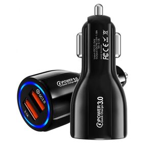 QC3.0 chargeur de voiture rapide pour téléphone portable double USB chargeur de voiture charge rapide 3.0 adaptateur de charge rapide Mini voiture téléphone chargeur USB