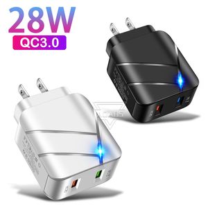 Chargeur mural USB QC3.0 à double Ports 5V 3A, prises EU US, adaptateur de charge rapide pour iPhone13 12 Pro Max Samsung S21