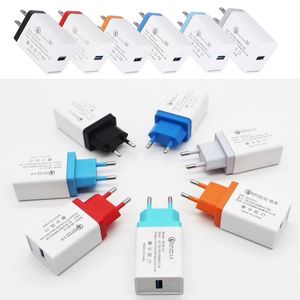 QC3.0 EU US Wall Charger Fast Speed ​​Charging Adapter voor Samsung HTC Android Phone PC MP3-fabriek Prijs