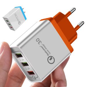 QC3.0 chargeur rapide PC matériau ignifuge adaptateur de chargeur 3 ports USB chargeur USB de charge rapide pour téléphone portable pour iPhone Xiaomi HuaWei