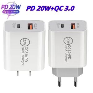 QC3.0 + PD 20W/25W USB chargeur rapide adaptateur de voyage 25W 20W Smart QC 3.0 USB charge rapide pour iPhone Samsung Galaxy huawei