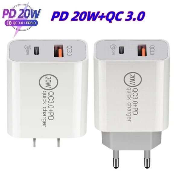 QC3.0 + PD 20W/25W USB cargador rápido adaptador de viaje 25W 20W Smart QC 3,0 USB carga rápida para iPhone Samsung Galaxy huawei