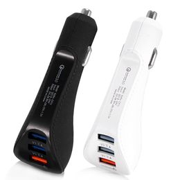 QC3.0 chargeur de voiture rapide 3usb tête de club de golf monnaie allume-cigare charge rapide pour iPhone Xiaomi adaptateur de voiture