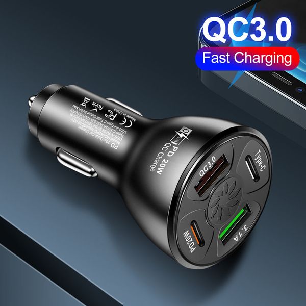 Qc3.0 Charge Rapide 5v 3.1a 4 Ports Usb Chargeur De Voiture 18w Chargeur De Voiture Rapide Pour Téléphone Mobile