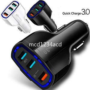 QC3.0 Chargeur de voiture à charge rapide 7A 35W 3 ports USB Adaptateur de chargeurs de voiture pour iPad iPhone 15 14 12 13 Samsung GPS M1 avec boîte de vente au détail
