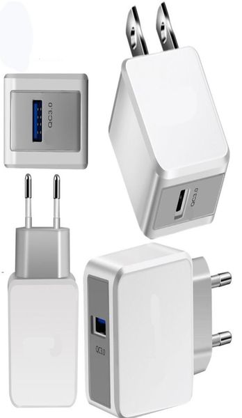 Qc30 Chargeur mural à charge rapide rapide US UK EU Adaptateur secteur Prise pour iphone 13 14 Samsung Galaxy S22 S23 note 10 htc android phone2827631