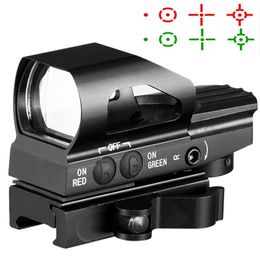 Qd – vue tactique holographique à 4 points rouges et verts, vue de chasse rapide en métal pour Rail Picatinny de 20mm
