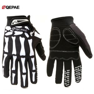 Qeqae Squelette Motif Unisexe Doigt Complet Vélo Vélo Moto Moto Racing Gants D'équitation Gant De Vélo pour Femmes Et Hommes 220812