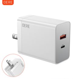 QERE 65W PD GaN Adaptadores universales para teléfono Enchufe de EE. UU. Seguro Tipo C USB Carga rápida inteligente Mini cargador rápido portátil