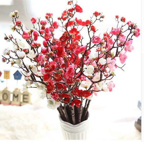 QHot vente fleurs artificielles fleur de prunier plantes artificielles branche d'arbre fleurs en soie pour la décoration de mariage de fête à la maison fausse fleur