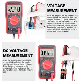 QHTITEC Multimètre numérique True RMS Automatic 4000 COUNTS AC DC TENSAGE METTERNE NCV TESTER MESUBLE Fréquence de température UM416