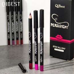 QI 12 Kleuren Hoge Kwaliteit Lip Liner Potlood Langdurige Make-Up Lipliner Set Charmante Lip Liner Con Lippenstift cosmetica 240305