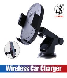 Qi Fast Wireless Car Charger 5W met automatische inductie Auto Mount Air Vent telefoonhouder Cradle voor iPhone 8 Plus x Samsung S9S87156559