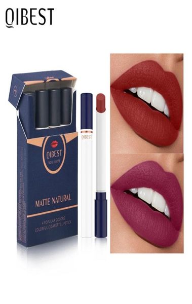 Qi Sexy Type 4pcs Forme de cigarette Lipstick Matte étanche à lèvres longlastage à lèvres à lèvres à lèvres Red Tint Tint Makeup Cosmet3175032