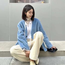 Qi Wei, een beroemdheid met dezelfde stijl als de winter, nieuwe wollen nepbont suède jas Dopamine Socialite jas voor dames