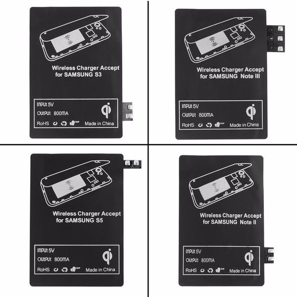 Adaptateur de module récepteur de charge chargeur sans fil Qi standard pour Samsung Galaxy S3 i9300 S4 S5 NOTE 2 3 4 S NOTE3 NOTE4 NOTE2