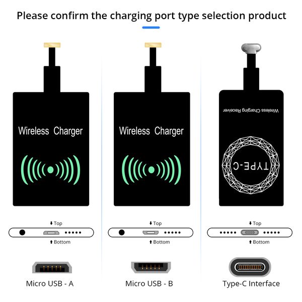 Qi chargeur sans fil chargeur récepteur Module autocollant adaptateur de charge pour Samsung Android universel