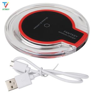 QI Draadloze oplader Crystal Round Charging Pad voor iPhone 11 XS Max Fast Charging voor Samsung Galaxy S8 S9 Telefoon Adapter 10pcs