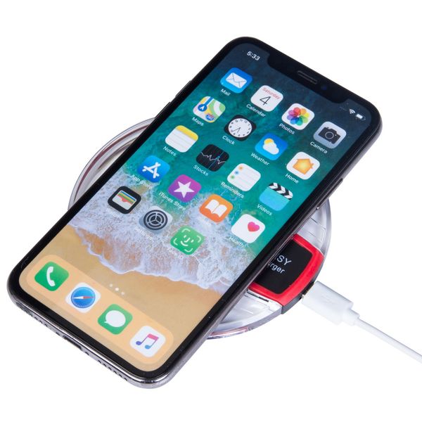 Cargador inalámbrico Qi para iPhone X 8 8Plus Pad Mini Cargadores K9 ultradelgados para Samsung S8 S9 Plus con paquete minorista