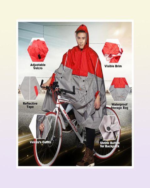 Qian imperméable Raincoat Femmes Men Outdoor Poncho Sac à dos Réflexion Cycling Capin de randonnée Couverture de voyage 2107142878799