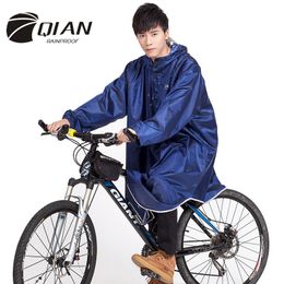 QIAN RAINPROOF Adult Outdoor Poncho Raincoat Thicker Oxford Waterproof Sleeves Opening Design Cycling Camping Equipment Rainwear 201015
