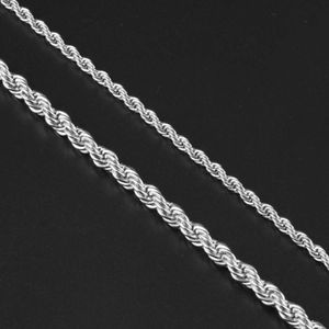 Qianjian 3mm 4 mm 5mm 925 Zilveren ketting zomer geen hanger sleutelbeen ketting dikke nieuwe lanyard touwketen voor mannen vrouwen geschenk