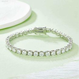Qianjian Custom 925 Sterling Silver Outstanding Diamond Top Quality Hip Hop Punk Vvs Moissanite Tennis Chain Bracelet
