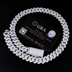 Qianjian Iced Out Sterling Sier Tennis Necklace 8mm GOUD GOLD VVS MOISSANITE DIONIT Diamond Cuban Link Chain