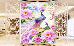 Qianzehuidiy Diamond broderie diamant fleurissant riche paon complet broder peinture diamant croix stitchneedlework 2014097024